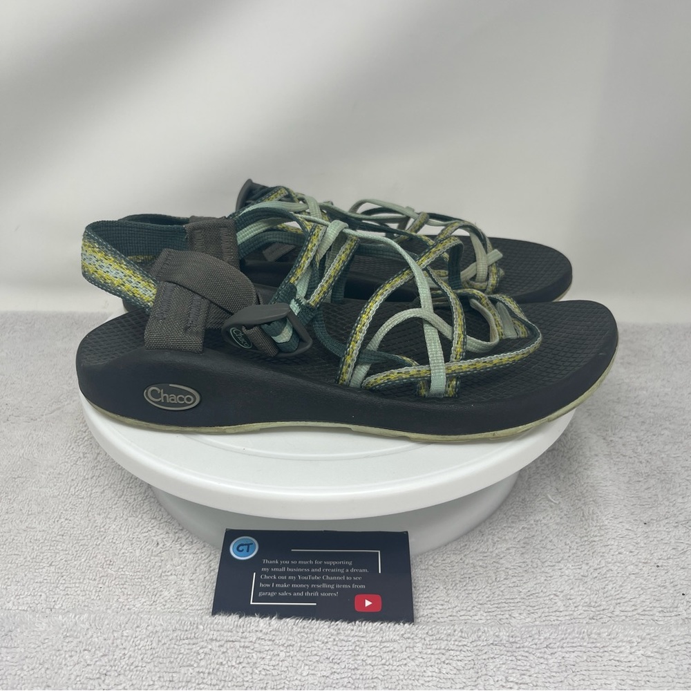 Chaco Zx2 Vibram Yampa Strappy Green Toe Loop Women's Hiking